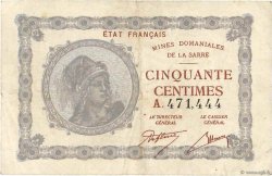 50 Centimes MINES DOMANIALES DE LA SARRE FRANCE  1920 VF.50.01 TTB