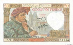 50 Francs JACQUES CŒUR FRANCE  1941 F.19.11 UNC