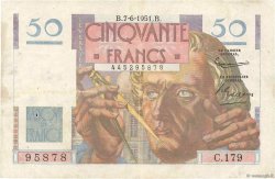 50 Francs LE VERRIER FRANCIA  1951 F.20.18 q.BB