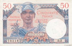 50 Francs TRÉSOR FRANÇAIS FRANKREICH  1947 VF.31.02 fVZ