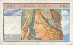 1000 Francs TRÉSOR PUBLIC FRANCE  1955 VF.35.01 VF-