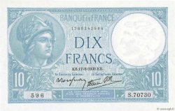 10 Francs MINERVE modifié  FRANCE  1939 F.07.05