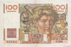 100 Francs JEUNE PAYSAN filigrane inversé FRANKREICH  1954 F.28bis.05 fVZ