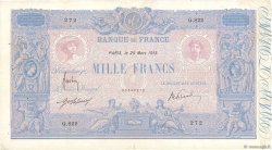 1000 Francs BLEU ET ROSE FRANKREICH  1913 F.36.27 SS