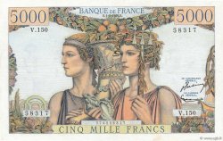 5000 Francs TERRE ET MER FRANCE  1956 F.48.11 SUP+