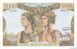 5000 Francs TERRE ET MER FRANCIA  1957 F.48.16 q.AU