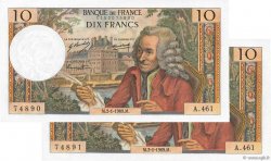 10 Francs VOLTAIRE Consécutifs FRANCE  1969 F.62.36 UNC-