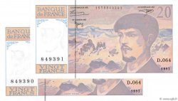 20 Francs DEBUSSY Modifié Consécutifs FRANCE  1997 F.66ter.02-64 UNC