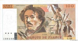 100 Francs DELACROIX modifié Fauté FRANKREICH  1984 F.69.08b SS