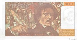 100 Francs DELACROIX imprimé en continu Fauté FRANCIA  1991 F.69bis.03b2 EBC