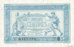 50 Centimes TRÉSORERIE AUX ARMÉES 1917 FRANCIA  1917 VF.01.15 AU+