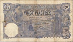 20 Piastres FRANZÖSISCHE-INDOCHINA Saïgon 1917 P.038b fS