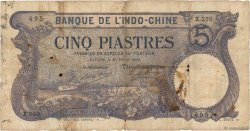 5 Piastres INDOCINA FRANCESE Saïgon 1920 P.040 B