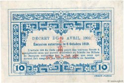 10 Cents FRENCH INDOCHINA  1919 P.044 VF