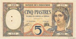 5 Piastres FRENCH INDOCHINA  1927 P.049b XF