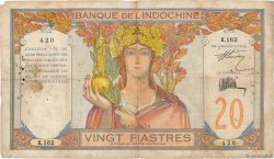 20 Piastres FRENCH INDOCHINA  1928 P.050 F-