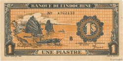1 Piastre orange FRENCH INDOCHINA  1945 P.058c VF+