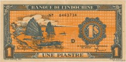 1 Piastre orange INDOCINA FRANCESE  1945 P.058c SPL