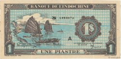 1 Piastre bleu INDOCINA FRANCESE  1944 P.059a SPL