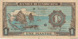 1 Piastre bleu FRANZÖSISCHE-INDOCHINA  1944 P.059a fSS