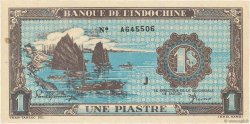 1 Piastre bleu INDOCINA FRANCESE  1944 P.059b q.FDC