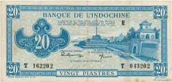 20 Piastres bleu FRENCH INDOCHINA  1943 P.065 VF