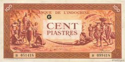 100 Piastres orange FRENCH INDOCHINA  1942 P.066 VF+