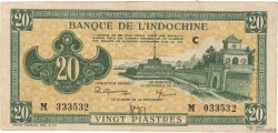 20 Piastres vert INDOCINA FRANCESE  1944 P.070 BB