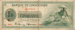 50 Piastres INDOCINA FRANCESE  1945 P.077a q.MB