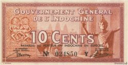 10 Cents FRANZÖSISCHE-INDOCHINA  1939 P.085b VZ