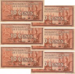 10 Cents Consécutifs FRANZÖSISCHE-INDOCHINA  1939 P.085c fST+