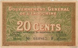 20 Cents INDOCHINA  1939 P.086a MBC+
