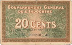 20 Cents FRENCH INDOCHINA  1939 P.086c F