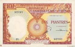 10 Piastres - 10 Riels FRANZÖSISCHE-INDOCHINA  1953 P.096a VZ