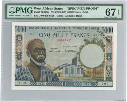 5000 Francs Spécimen ÉTATS DE L AFRIQUE DE L OUEST Bamako 1960 P.404Dsp
