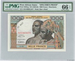 1000 Francs Spécimen ÉTATS DE L AFRIQUE DE L OUEST Nouakchott 1960 P.503Esp