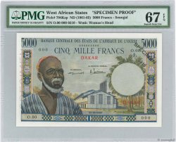 5000 Francs Spécimen ÉTATS DE L AFRIQUE DE L OUEST  1960 P.704Ksp