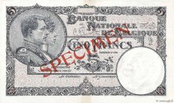 5 Francs Spécimen BELGIQUE  1938 P.108s SUP