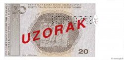 20 Convertible Maraka Spécimen BOSNIA-HERZEGOVINA  1998 P.065s3 FDC