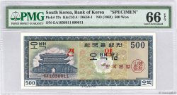 500 Won Spécimen SOUTH KOREA   1962 P.37s UNC
