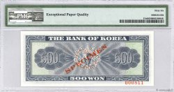 500 Won Spécimen SOUTH KOREA   1962 P.37s UNC