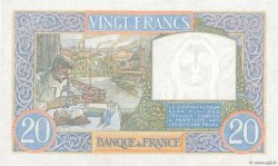 20 Francs TRAVAIL ET SCIENCE FRANCE  1939 F.12.01 AU+