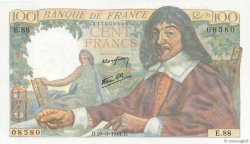 100 Francs DESCARTES FRANCIA  1944 F.27.05 FDC