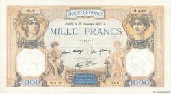 1000 Francs CÉRÈS ET MERCURE type modifié FRANKREICH  1937 F.38.07 VZ