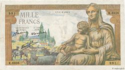 1000 Francs DÉESSE DÉMÉTER FRANCE  1943 F.40.30 TTB+