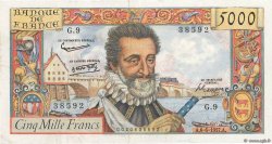 5000 Francs HENRI IV FRANCIA  1957 F.49.02 q.SPL