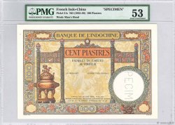 100 Piastres Épreuve FRANZÖSISCHE-INDOCHINA  1925 P.051s fST