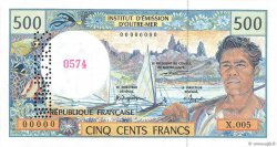 500 Francs Spécimen POLYNESIA, FRENCH OVERSEAS TERRITORIES  1992 P.01bs UNC