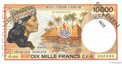 10000 Francs Spécimen FRENCH PACIFIC TERRITORIES  1986 P.04as FDC