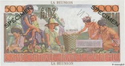 5000 Francs Schoelcher Spécimen ISLA DE LA REUNIóN  1947 P.48s SC+